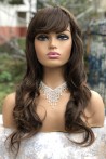 Shaded Coffee Long Wavy Synthetic Wig