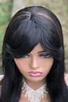 Black Long Ladies Synthetic Wig