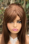 Copper Color Straight Long Fiber Wig