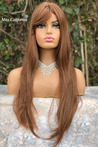 Copper Color Straight Long Fiber Wig