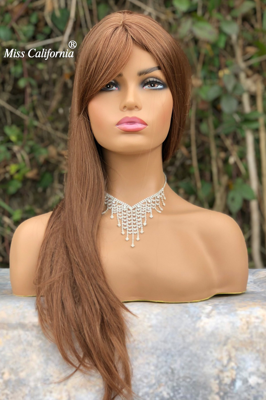 Copper Color Straight Long Fiber Wig