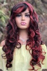 Baled Black Redhead Long Synthetic Wig