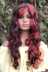 Baled Black Redhead Long Synthetic Wig