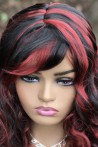 Baled Black Redhead Long Synthetic Wig