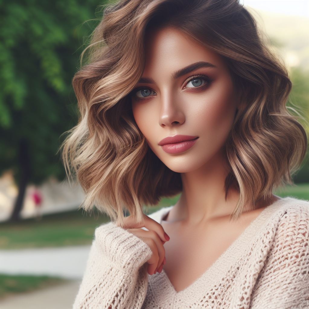 Wavy bob hair