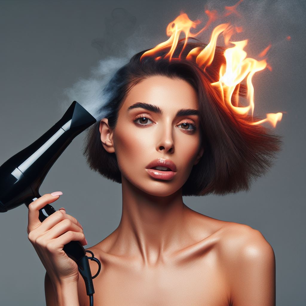 Burning Hair with a Blow Dryer